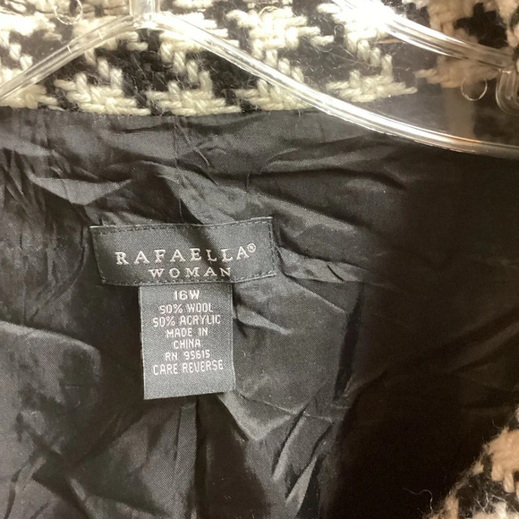 Rafaela Woman Wool blend houndstooth coat size 16W - Picture 3 of 8